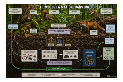 Le cycle de la matière dans une forêt